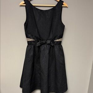 ERIN by Erin Fetherston Black Metallic Bow Dress Size 6